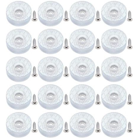 20 patins de protection de sol ronds en silicone de 30 mm, antidérapants et silencieux, avec vis, adaptés aux pieds de canapé, coussins de chaise (1/5)