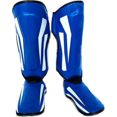 Protège-tibia d'arts martiaux en cuir PU, protection des pieds et des jambes, coussinets de protection épais pour Kickboxing, équipement d'entraînement MMA, Sparring (1/5)