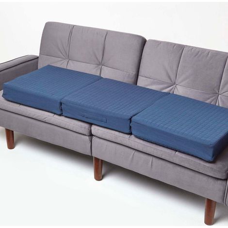 HOMESCAPES Sofa-Auflage 150 x 50 cm für 3-Sitzer, dunkelblau - großes Sitzkissen orthopädisch