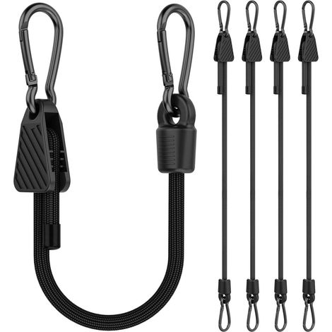 Lot de 4 Tendeurs Élastiques avec Crochets Réglables pour Camping (1/5)
