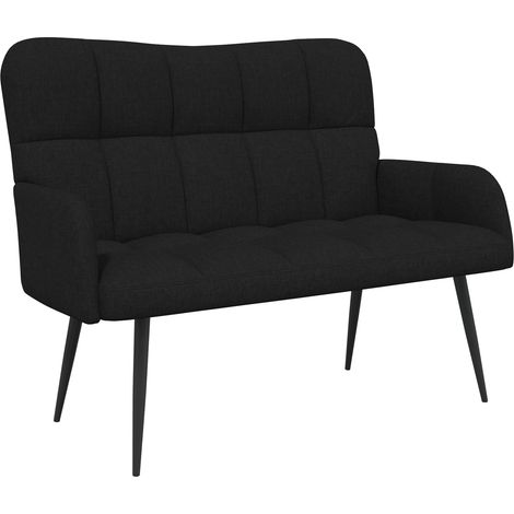 2-Seater Sofa Black 115 x 61 x 87 cm Fabric vidaXL (1/5)
