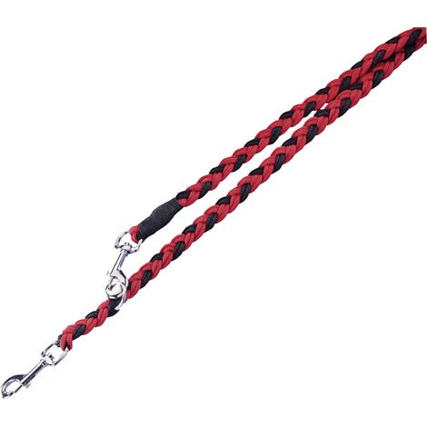 Nobby Hundeleine Führleine geflochten 2 m x 2,5 cm rot-schwarz Hundeleinen