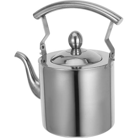 Théière de camping, bouteille d'eau en acier inoxydable, lot de 2, argent (1/5)