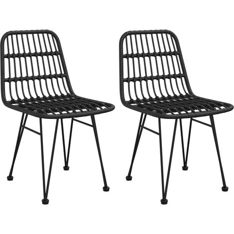 Maison Exclusive - Gartenstühle 2 Stk. Schwarz 48x62x84 cm PE-Rat