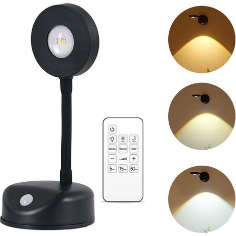 Applique murale LED capteur rechargeable USB 3 modes 3 températures télécommande minuterie (1/5)