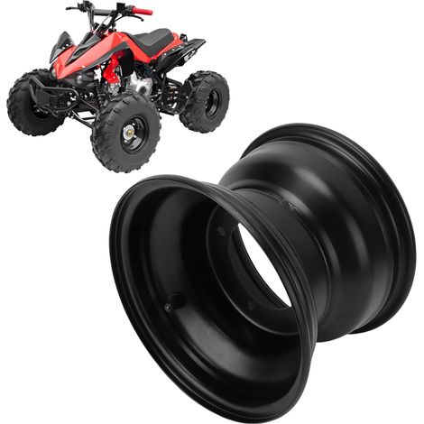 Jante de roue de quad 8 pouces 18X9.50-8, moyeu en métal haute résistance, pour karting et voiturettes de golf, noire (1/3)