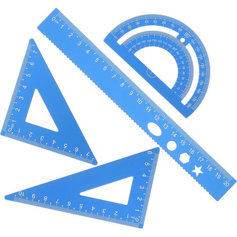 Kit de mesure professionnel avec règle triangulaire et rapporteur (1/5)