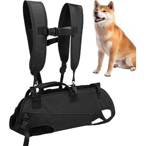 Verstellbares Hebegeschirr & Hundetragetasche mit Griffen, Unterstützung bei Hüftdysplasie und Arthritis – Tragbarer Rucksack für Wandern, Motorradreisen und Rehabilitation (1/5)