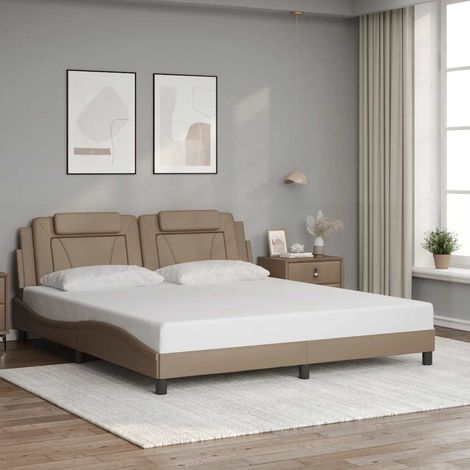 Cadre de lit Viana sans matelas cappuccino 180x200 cm similicuir (1/5)