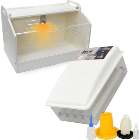 KIT INCUBATRICE 24 POSTI AUTOMATICA TECA CHIOCCIA ALLEVATRICE PULCINI LAMPADA RISCALDANTE SET SVEZZAMENTO (1/5)