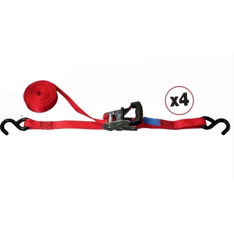 PACK 4 ZURRGURTE 5M BREITE 25MM HAKEN S LEVAC L0234552E05