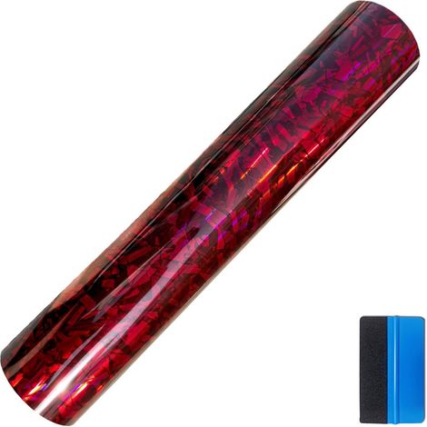 Folienaufkleber geschmiedete Kohlefaser Chamäleon Rot 30x150cm blasenfrei (1/5)
