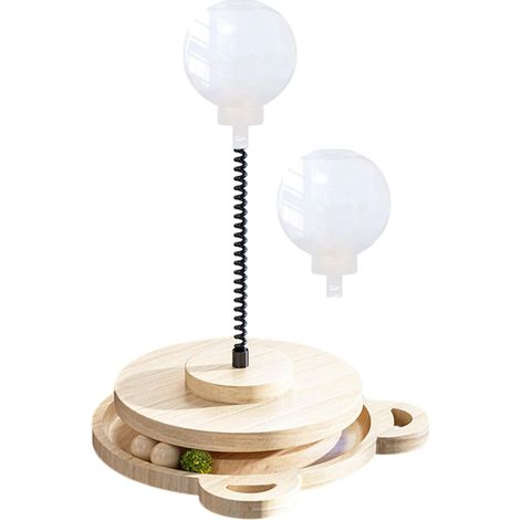 Dog Food Play Ball Wooden Food Ball for Slowing Down Food