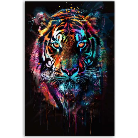Tableau tigre couleurs vibrantes (1/5)