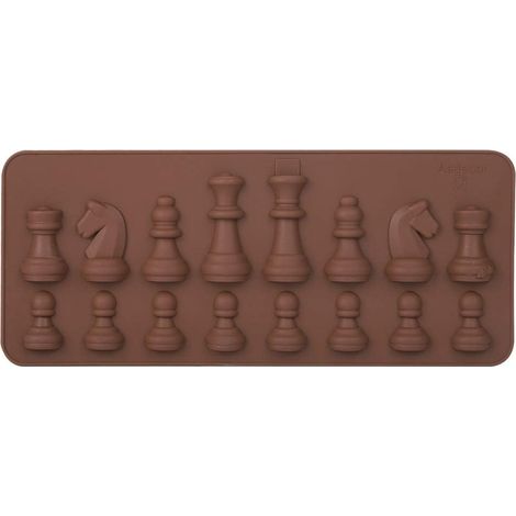 Moule en silicone pour chocolats et bonbons, moule à chocolat « Échecs internationaux » en silicone, 16 cavités, pour mariages, festivals et fêtes. (1/5)