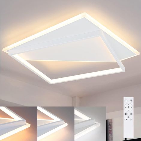 GBLY Plafoniera LED Moderna  - 53W Piccola Lampada da Soggiorno Dimmerabile con Telecomando in Acrilico Bianco Illuminazione da Soffitto Moderna per Camera da Letto Cucina Corridoio Ufficio