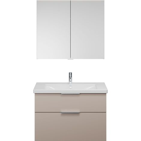 Set burgbad Eqio, composé d'une armoire de toilette, d'un lavabo