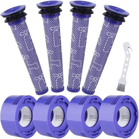 8 Pièces Filtres Pour Aspirateur Dyson V7 V8 SV10 Animal Absolute Motorhead, 4 Filtres Post Moteur et 4 Jeux de Filtres Pré-HEPA, Comparé aux Pièces DY-96566101 et DY-96747801 (1/4)