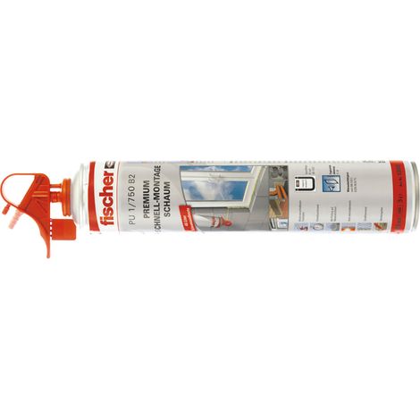 Espuma de poliuretano fischer schnellmontage- & brunnenschaum pu pro 750 b2 impermeable insonorizante