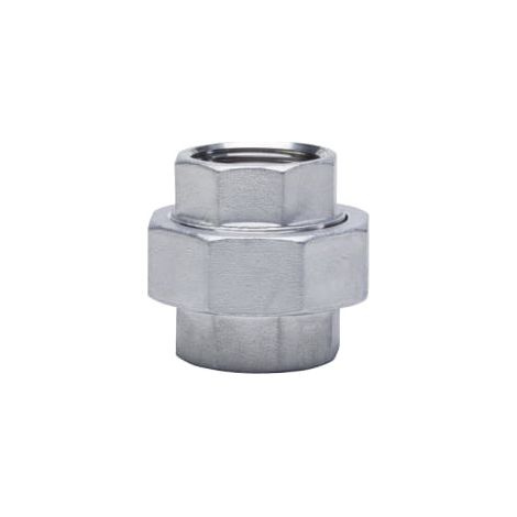 Niple doble roscado de acero inoxidable, plano, 1 1/4"