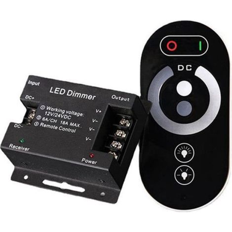 ContrôLeur de Gradation Tactile LED Portable 6 Touches RF TéLéCommande Sans Fil LED Gradateur de LumièRe à Bande Monochrome 12 24V (1/4)