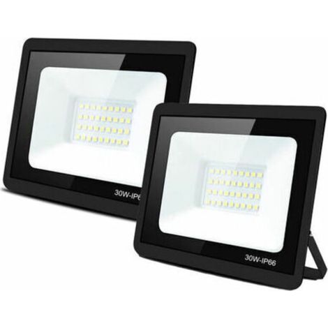 Lot de 2 Projecteurs LED Blanc Froid 30W Extérieur, Projecteur à LED étanche IP66 pour Jardin Projecteur Extérieur LED