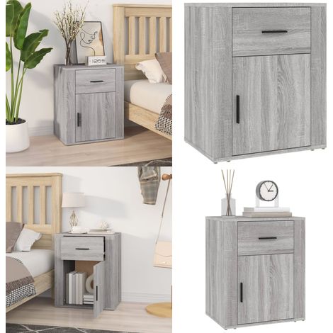 Nachttisch Grau Sonoma 50x36x60 cm Holzwerkstoff - Nachttisch - Wohnzimmer - Esszimmer - Grau - Holzmöbel - Home & Living