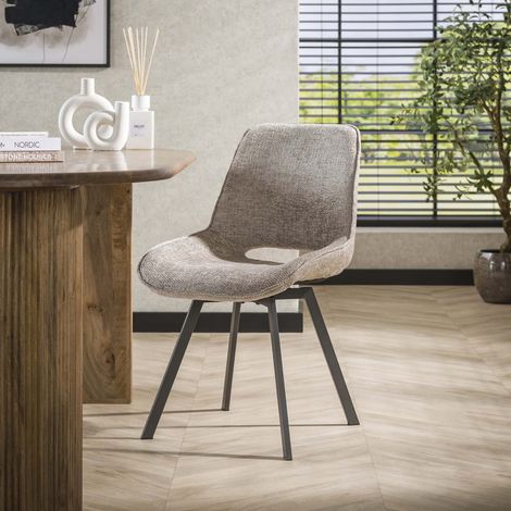 Moderne Esszimmerstuhl Riviera Rich Sand Drehbar Ohne Armlehnen