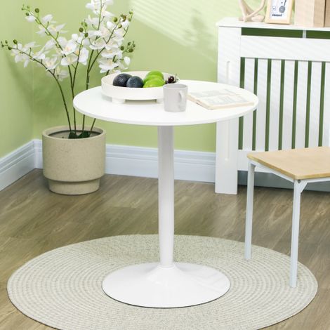 Table ronde pour 2 personnes Ø70x75 cm, pied en acier et embouts antidérapants - Pour cuisine (1/5)