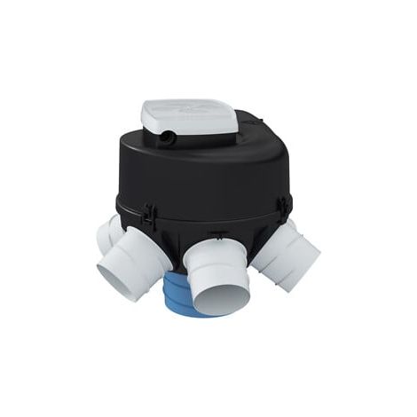 Sauter – VMC simple flux autoréglable grand logement – 3 piquages 80mm + 1 piquage cuisine 125mm – Débit 330m/h – Niveau sonore 12dB(A) – Fabrication française