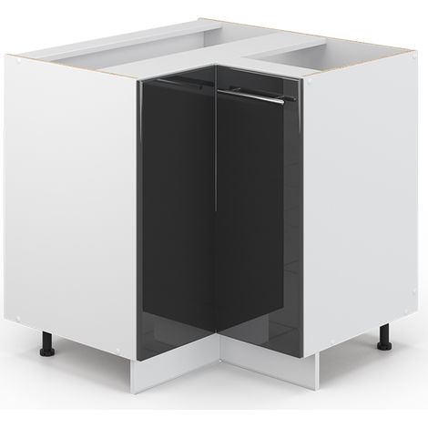 Eckunterschrank Fame-Line, Anthrazit Hochglanz, 80.5 cm ohne Arbeitsplatte, Vicco (1/5)
