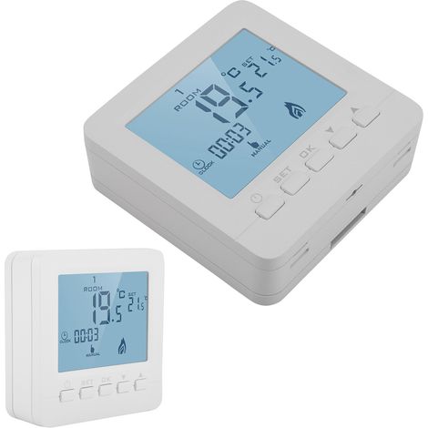 Thermostat programmable avec affichage numérique LCD, régulateur de température intelligent 5A (1/5)
