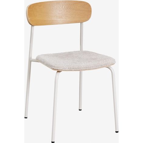 SKLUM 2er-Pack stapelbare Esszimmerstühle aus Eisen und Holz Wilpier Beige Tapioca                                  