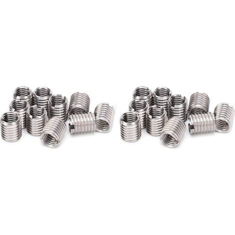 Dado di riparazione in acciaio inossidabile da 20 pezzi M8 x 1,25 femmina a M10 x 1,5 maschio, dado di inserimento manicotto filettato, riparazione filettatura per aviazione, (1/5)