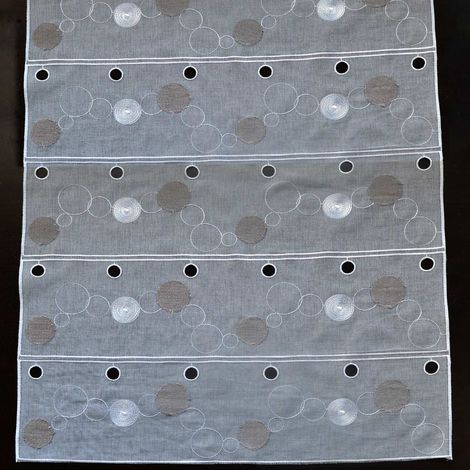 Modulable brodé de guirlandes circulaires Taupe 60x180 cm