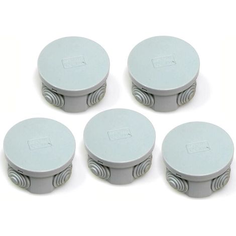 YMYNY 5er-Pack Abzweigdosen, IP44, Gummitüllen und Schnappdeckel, 65 x 30 mm (1/2)