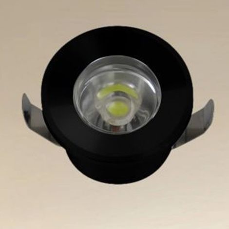 TrAdE Shop Traesio - Faretto 1w Led Incasso A Soffitto Ip20 Nero Mini Spot Segnapassi Luce Calda 00304 - (1/4)