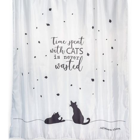 Rideau de douche 180x200 fantaisie chats en polyester mod. cats