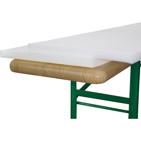 Beautissu – Lot de 2 coussins pour banc de bière 220x25cm – Mousse polyuréthane – Lavable à 30°C – Confort optimal pour chapiteaux
