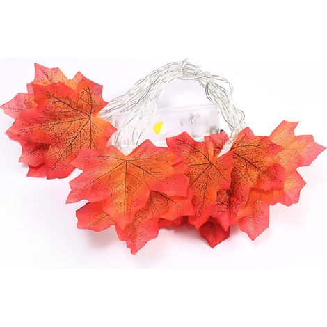 Guirlande d'automne, Décoration d'automne, 20 guirlandes lumineuses, Feuilles d'automne, Décoration de Noël et d'Halloween, Décoration de Thanksgiving, Décoration murale (1/5)