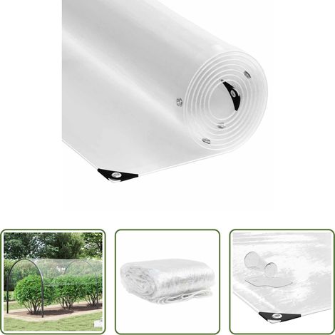 Protection extérieure - Bâche transparente avec œillets 4x12 m PVC (1/5)
