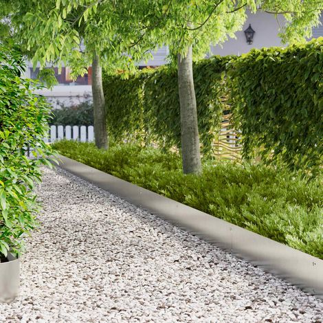 vidaXL Bordure de Pelouse 20 pcs 103 x 25 cm Acier Argenté (1/5)