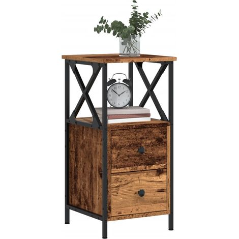 Nachttische 2 Stk. Altholz-Optik 34x35,5x70 cm Holzwerkstoff