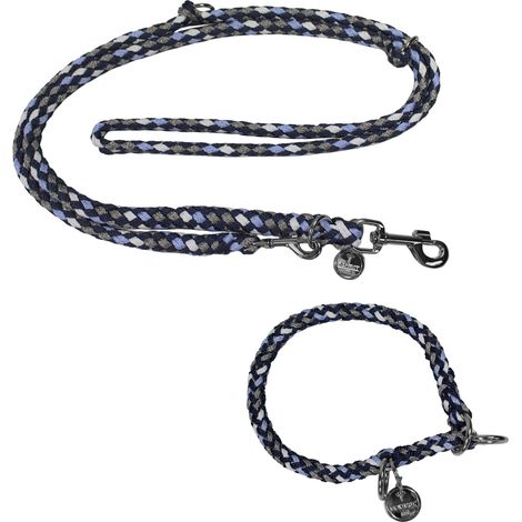 EQuest Halsband & Führleine Ultimo für Hunde im Set - Blue Boy, 55 cm