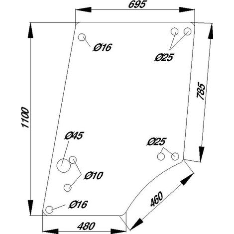 Vetro portiera superiore UNIVERSALE D8054A (1/2)