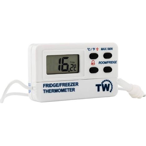 Explore Scientific Termometro Digitale SF2001 per Frigo e Freezer con 2 Sensori, Allarme Temperature, Memoria 24h, Display LCD, Bianco