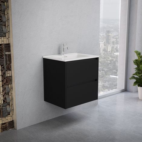 Inda - Meuble de salle de bain 2 tiroirs L.60 avec vasque (1/5)