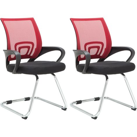 Lot de 2 chaises cantilever Eureka Rouge (1/5)