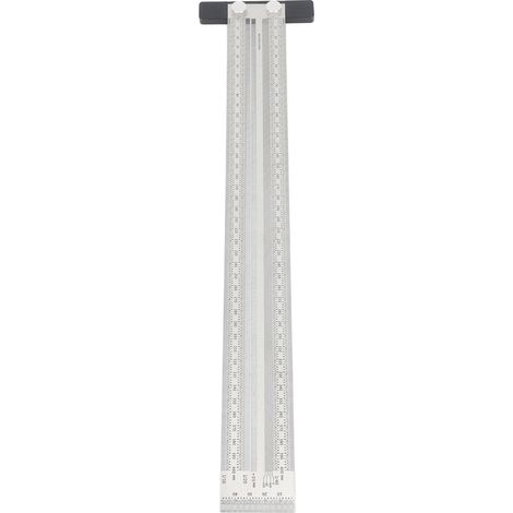 Règle en T de traçage ultra-précise en acier inoxydable pour le travail du bois, outil de mesure de haute précision pour charpentier, 400 mm (1/5)