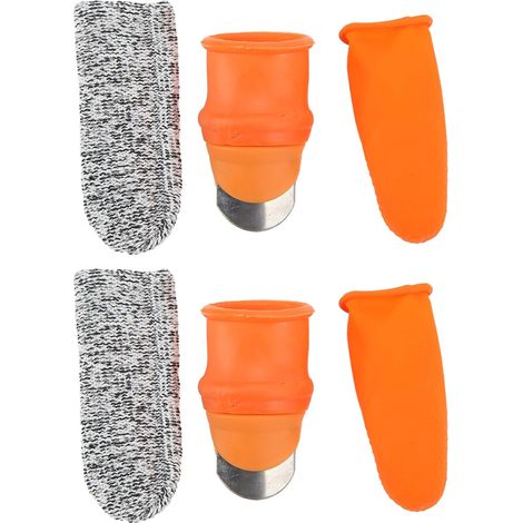 Couteau à Pouce Six Set Couteau à Pouce de Jardinage Couteau à Pouce avec Protège Doigts en Nylon et Caoutchouc (1/5)